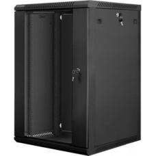 Lanberg Szafa rack Lanberg WF01-6618-10B (18U; 901mm / 600mm / 600 mm; wisząca; Szklane; 19''; kolor czarny)