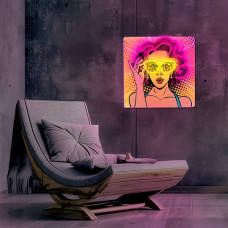 Forever Neon ART LED POWER WOMAN yellow purple FLA02 Light