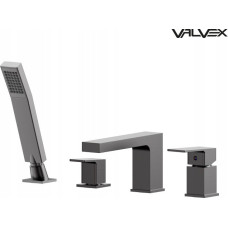 Valvex ARS 4-hole bath mixer with accessories, gun metal 2420590