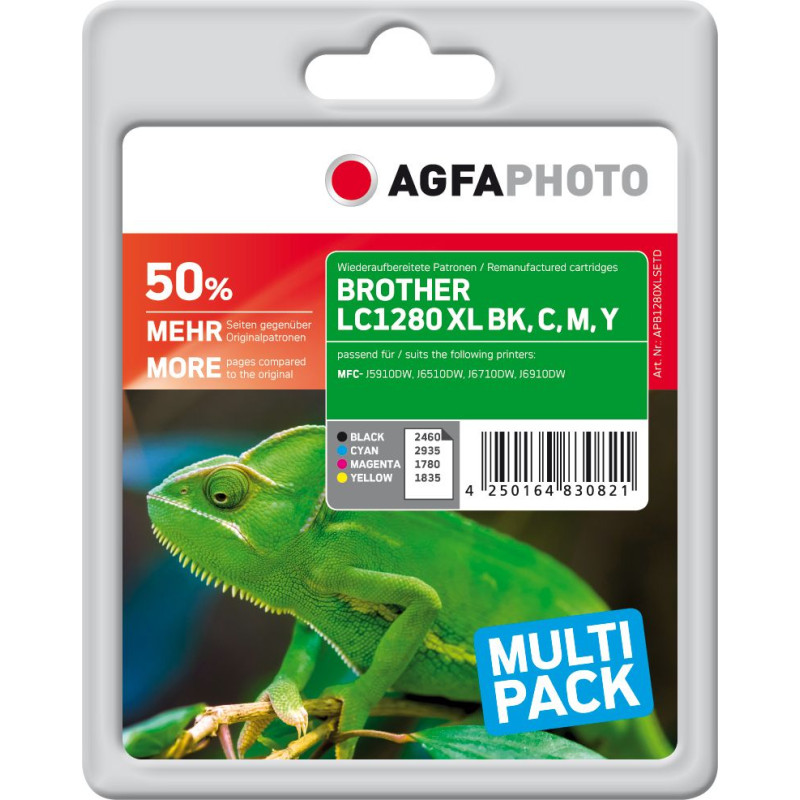 Agfaphoto Tusz AgfaPhoto Tusz APB1280XLSETD / LC1280 XL (Black Cyan Magenta Yellow)