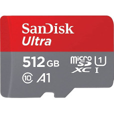 Sandisk Ultra MicroSDXC 512 GB Class 10 UHS-I/U1 A1 card (SDSQUNR-512G-GN6TA)