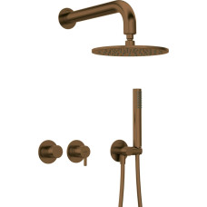 Deante Concealed shower set with overhead shower - with horizontal faucet