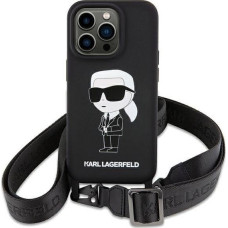 Karl Lagerfeld KLHCP15SSCBSKNK iPhone 15 6.1" hardcase black/black Crossbody Silicone Ikonik