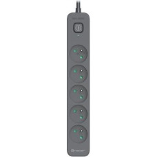 Tracer Power strip Power Line+ 5.0 m Graphite surge protector power strip (5 outlets)