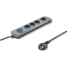 Qoltec Swift power strip surge protector 4 sockets 1.5 m gray (50163)