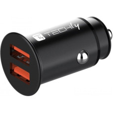 Techly Car Charger Fast Mini Charger 2x USB 36W 3A 5-12V
