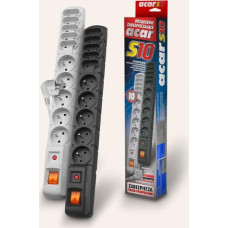 Acar Listwa zasilająca S10 1.5m 10 gniazd Czarna