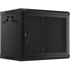 Lanberg Cabinet Hanging cabinet 19 inch 9U 600x450 perforated door (flat pack) black