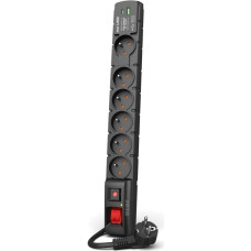 Acar Surge power strip 6 outlets 3 m black (W2437)