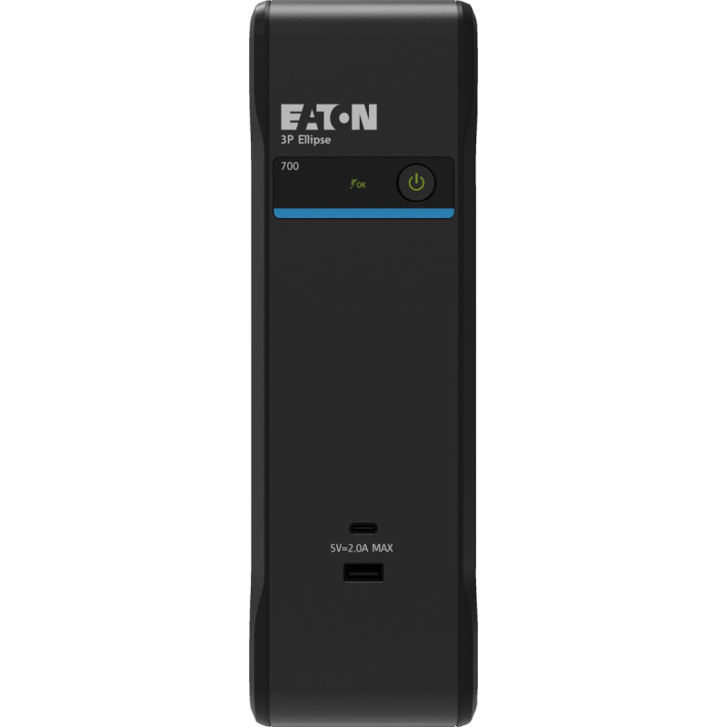 Eaton 3P Ellipse UPS FR, 700 VA, 420 W, Vstup: C14, Výstupy: (3) Typ E, (1) Pouze přepěťová ochrana Typ E, Tower