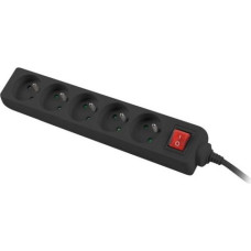 Lanberg PS1 power strip 5 sockets 3 m black (PS1-05E-0300-BK)