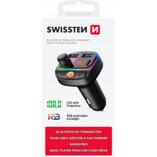 Swissten RGB Bluetooth FM Transmitteris 2x USB / USB-C