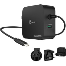 J5Create JUP25102V Headphones, Mobile Computer, Mobile Phone, Laptop, Portable Game Console, Smartphone, Smartwatch, Tablet Black AC, USB Internal