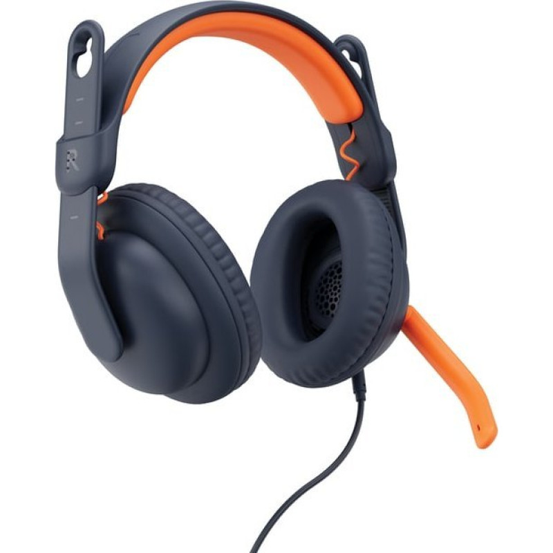 Logitech Słuchawki Logitech Logitech Zone Learn Over Ear USB-C, Wired, Education, 192 g, Headset, Blue, Orange