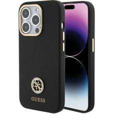 Guess GUHCP15LM4DGPK iPhone 15 Pro 6.1" black/black hardcase Silicone Logo Strass 4G
