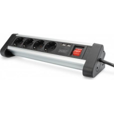 Digitus Power strip 4 sockets 1.5 m black-silver (DA-70614)