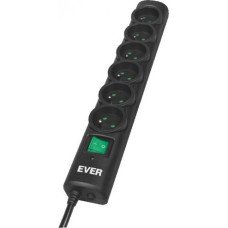 Ever Optima power strip surge protector 6 sockets 3 m black (T/LZ08-OPT030/0000)