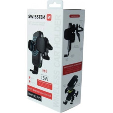 Swissten W2-AV5 Air Vent Car Holder With 15W Wireless Charging + Micro USB Cable 1.2m