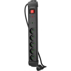 Lanberg SP1 surge protector power strip 5 sockets 3 m black (SP1-05E-0300-BK)