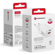 Forcell F-Energy Mini GaN III VT-35 USB C + USB A QC4.0 PD 30W fast charger white