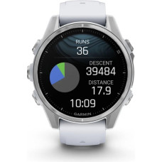 Garmin Zegarek sportowy Garmin Garmin Fenix 8 43 mm AMOLED Srebrny z białym paskiem [010-02903-00]