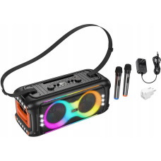 Hoco karaoke set wireless speaker + 2 x wireless LED microphone 60W HA9 black