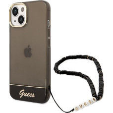 Guess Case GUHCP14MHGCOHK Apple iPhone 14 Plus black/black hardcase Translucent Pearl Strap