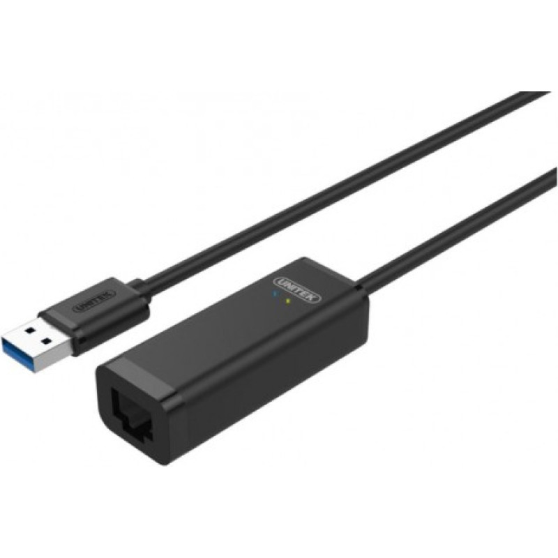 Unitek Karta sieciowa Unitek USB - RJ-45 (wtyk-gniazdo) Czarny (Y-1468)