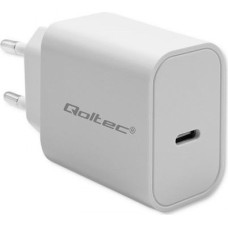 Qoltec Super Quick PD Charger | USB-C | 20W | 5-12V | 1.67-3A | White.