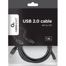 Gembird Kabel USB Gembird USB-A - USB-C 1.8 m Czarny (CCP-USB2-AMCM-6)