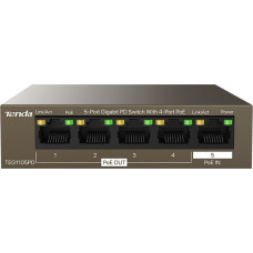 Tenda Unmanaged Switch TEG1105PD 5-port 1GbE PoE.