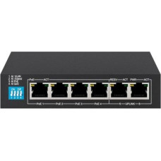 Extralink EUROS V2 Switch 6x10/100Mbps; 2xUplink; Ports 1-4 PoE 802.3AF/AT 60W