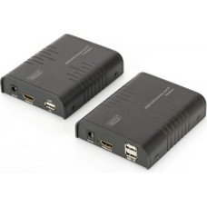 Digitus PRZEDŁUŻACZ (EXTENDER) KVM HDMI+USB 120M PO CAT.5E UTP/IP 1080P FHD 60HZ AUDIO (ZESTAW) DS-55202