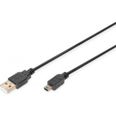 Digitus USB USB-A - miniUSB cable 1 m Black (AK-300130-010-S)