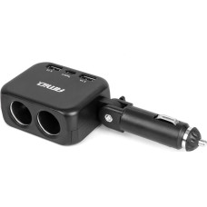 Amio Cigarette lighter socket splitter with charger 2x usb-a 1x usb-c 12v 24v 100w 180° -04357