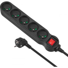 Maclean Energy power strip 5 sockets 3 m black (MCE184)