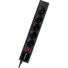 Tracer PowerGear surge protector power strip 5 outlets 3 m black (TRALIS46844)