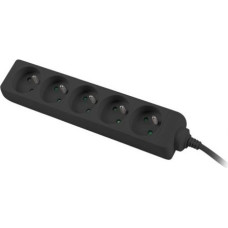 Lanberg Power strip 1.5m, black, 5 sockets, cable made of solid copper