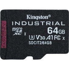 Kingston Industrial MicroSDXC 64 GB Class 10 UHS-I/U3 A1 V30 card (SDCIT2/64GBSP)
