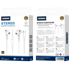 Jellico EP3A USB-C wired headphones with microphone 1.2M White standard