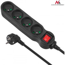 Maclean Energy power strip 4 sockets 1.4 m black (MCE180)