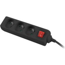 Lanberg PS1 power strip 3 sockets 3 m black (PS1-03E-0300-BK)