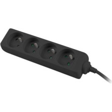 Lanberg Power strip 1.5m, black, 4 sockets, cable made of solid copper