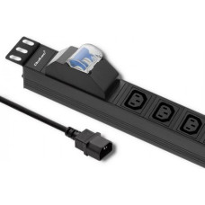 Qoltec Power strip 19'' 1U, 10A , 8xIEC C13, (53999)