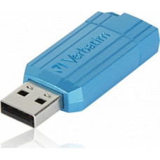 Verbatim USB flash drive, USB 2.0, 128GB, Store,N,Go PinStripe, blue, 49461, for data archiving