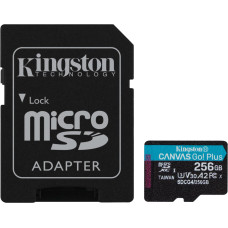 Kingston 256GB microSDXC Canvas Go Plus Gen4 200MB/s A2 U3 V30 Card + Adapter