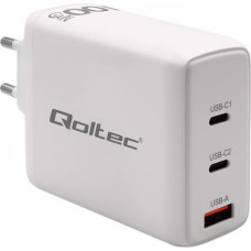 Qoltec GaN 100W charger,5V 20V 1.5A 3A,2xUSBC PD,1xUSB