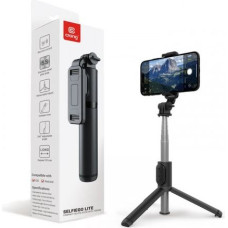 Crong Compact selfie stick Bluetooth tripod black