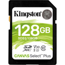 Kingston Canvas Select Plus SDXC 128GB Class 10 UHS-I/U3 V30 card (SDS2/128GB)