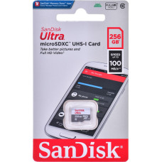 Sandisk Karta SanDisk Ultra MicroSDXC 256 GB Class 10 UHS-I  (SDSQUNR-256G-GN3MN)
